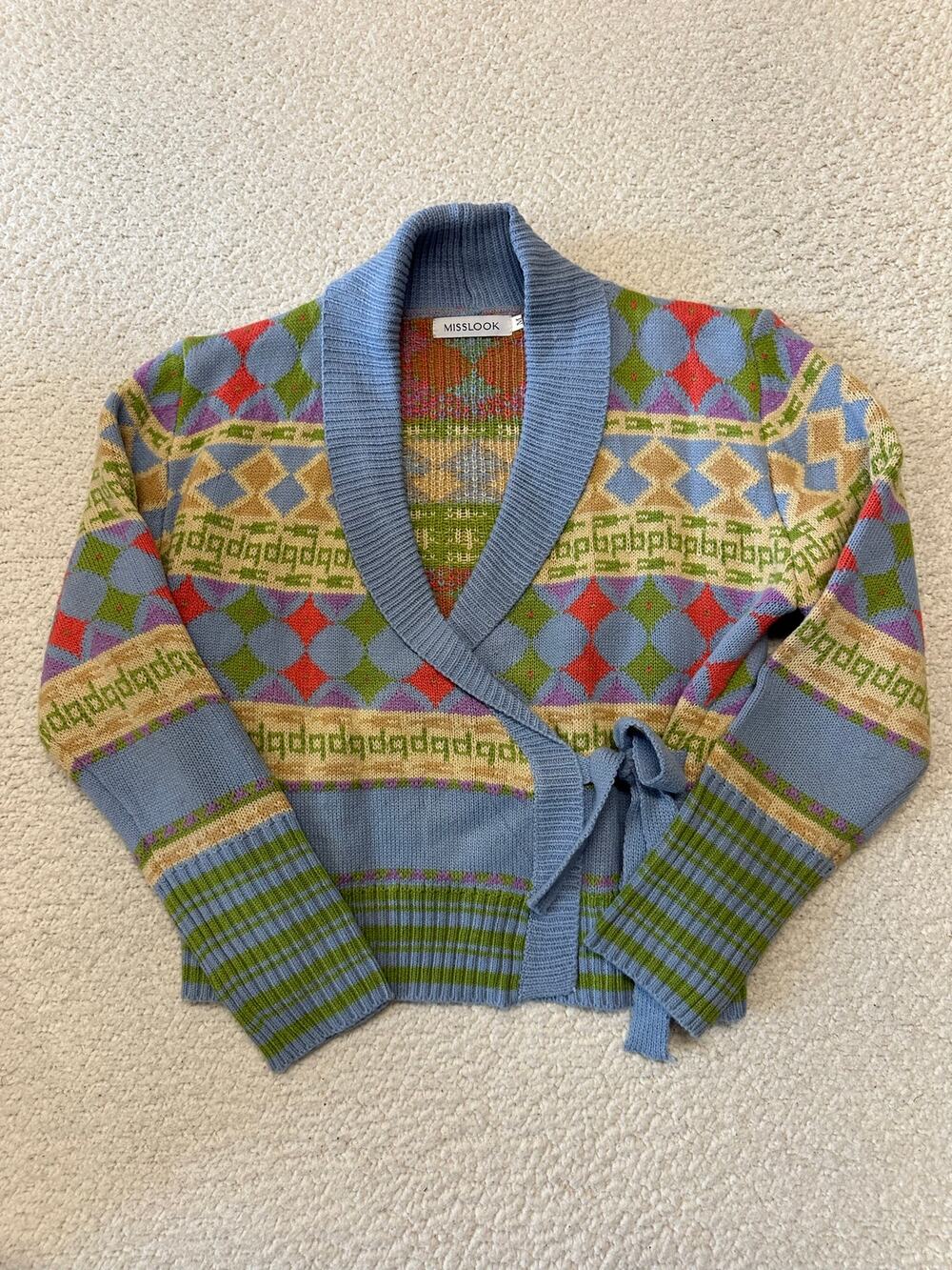 Y2K Style Misslook Womens Cardigan Sweater Medium